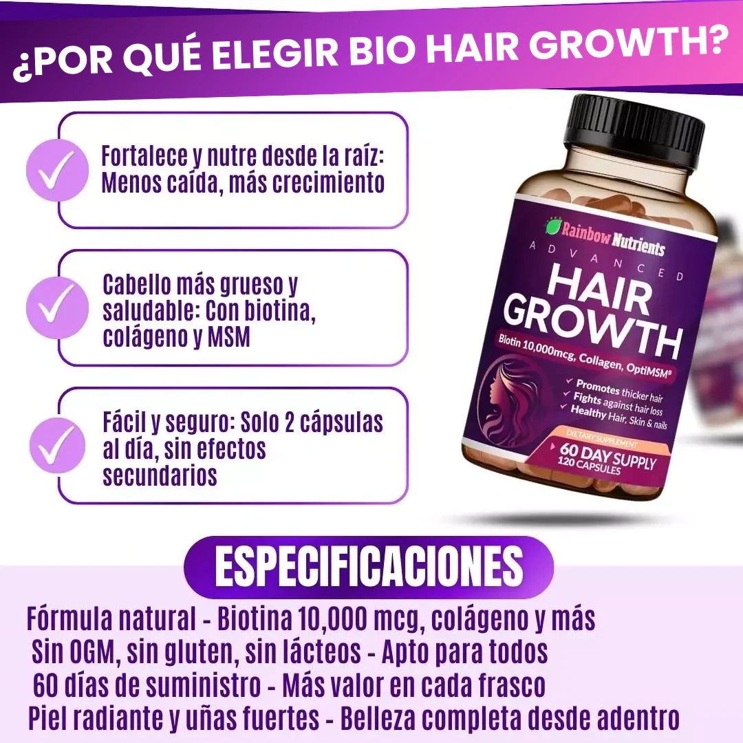 Bio Hair Growth dale a tu Cabello la belleza que necesita
